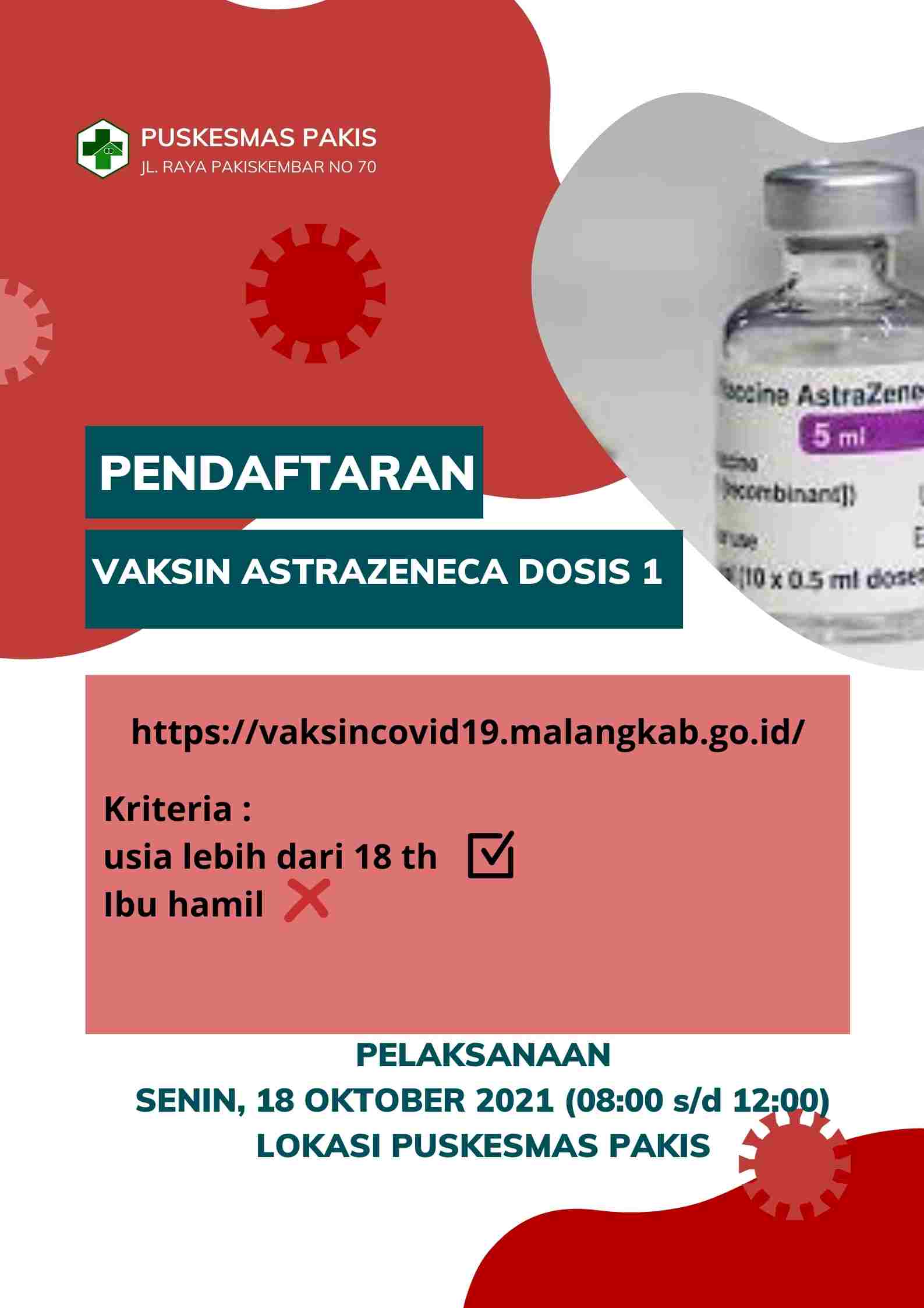 Vaksinasi Covid-19 Puskesmas Pakis ASTRAZANECA