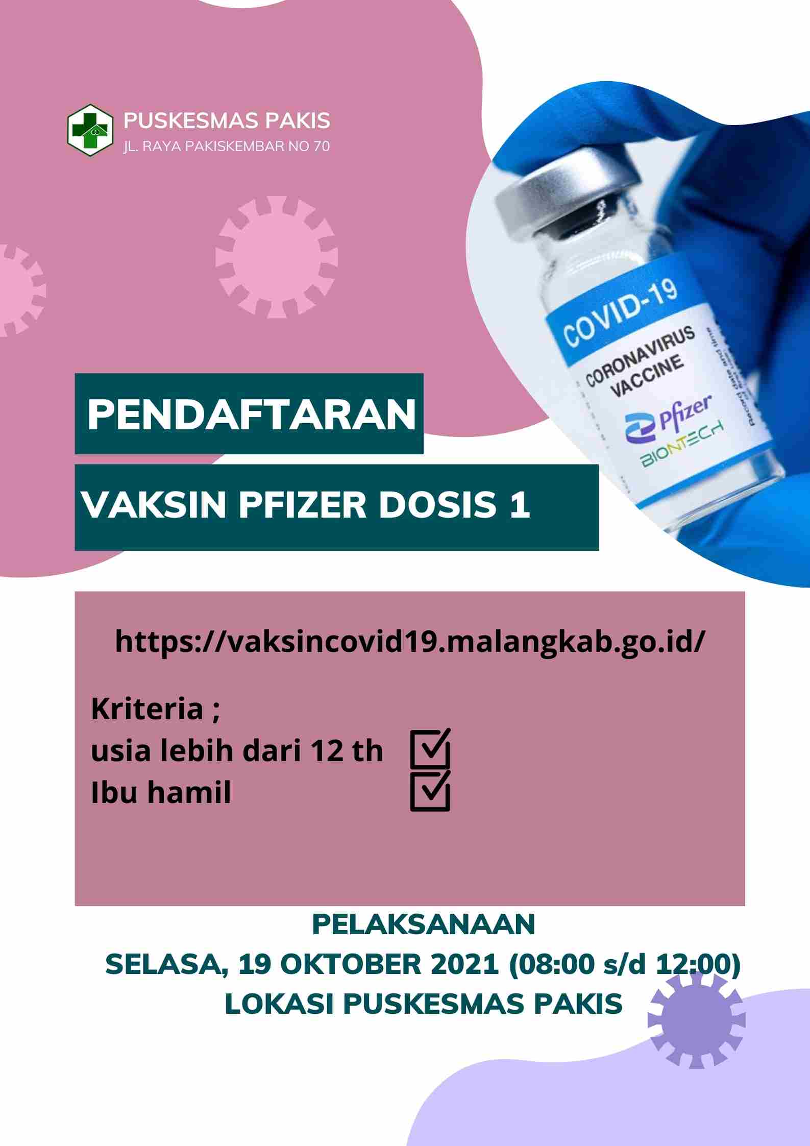 Vaksinasi Covid-19 Puskesmas PFIZER